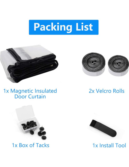 Cortina de Puerta Aislante Magnética RELIANCER 96.5x208.3cm