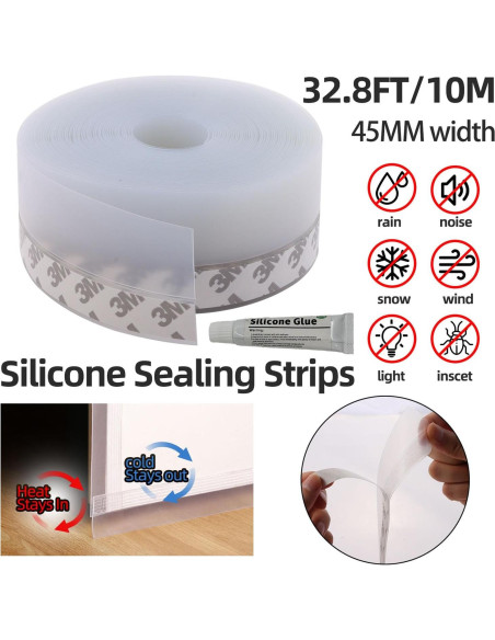 Burlete de Silicona ZERITO 10m para Puertas y Ventanas