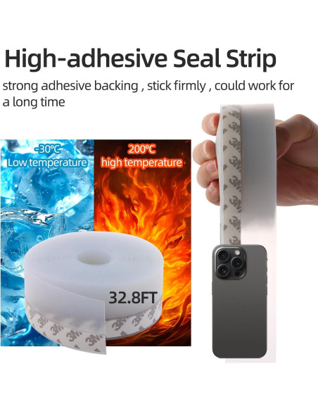 Burlete de Silicona ZERITO 10m para Puertas y Ventanas