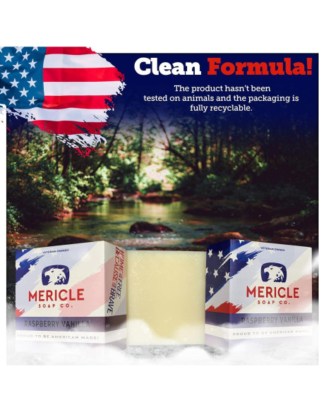 Barra de Cuerpo Orgánica Mericle Soap Co. 142g Frambuesa Vainilla