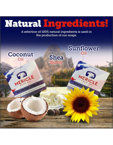 Barra de Cuerpo Orgánica Mericle Soap Co. 142g Frambuesa Vainilla