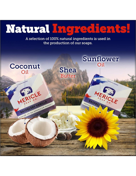 Barra de Cuerpo Orgánica Mericle Soap Co. 142g Frambuesa Vainilla