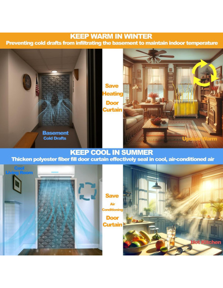 Cortina Térmica Aislante Magnética Anrukler 81.3x203.2cm