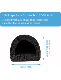 Sello de Puerta de Goma Amzjjle 6.4oz 19.7ft Aislamiento Acústico 2