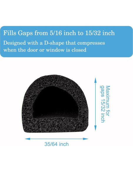 Sello de Puerta de Goma Amzjjle 6.4oz 19.7ft Aislamiento Acústico