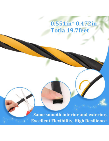 Sello de Puerta de Goma Amzjjle 6.4oz 19.7ft Aislamiento Acústico