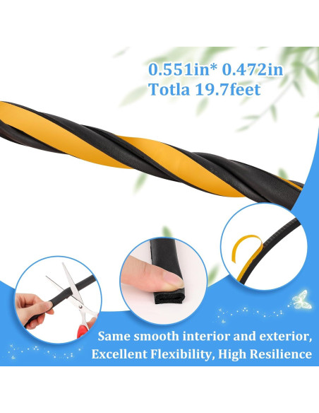 Sello de Puerta de Goma Amzjjle 6.4oz 19.7ft Aislamiento Acústico