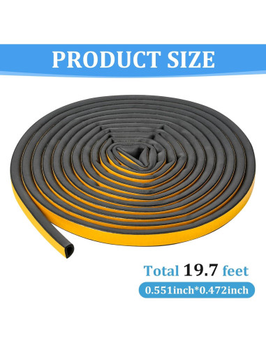 Sello de Puerta de Goma Amzjjle 6.4oz 19.7ft Aislamiento Acústico