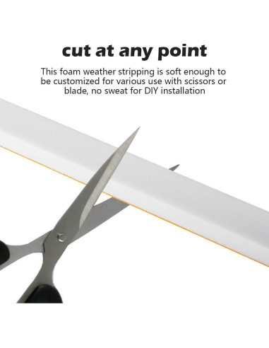 Burlete autoadhesivo ToLanbbt 1.27 cm x 0.64 cm x 7.92 m blanco