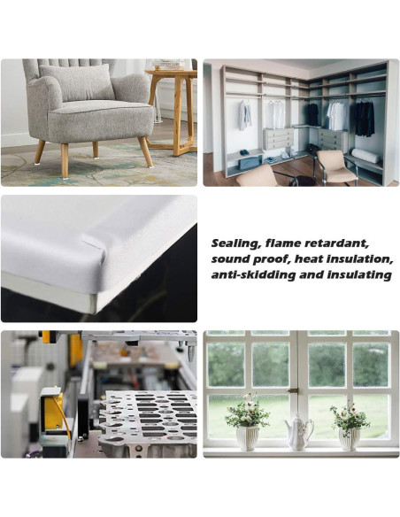 Burlete autoadhesivo ToLanbbt 1.27 cm x 0.64 cm x 7.92 m blanco