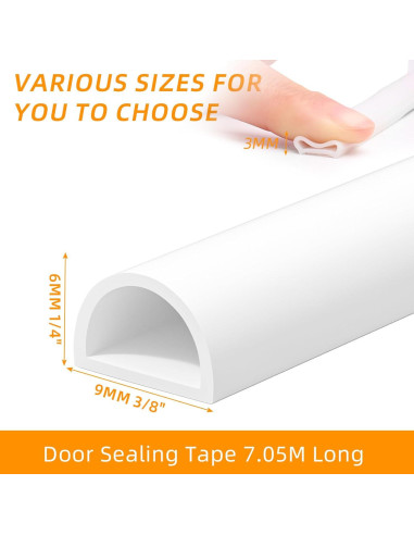 Tira de Sellado de Silicona ETSSXYSO 7.01m Blanco 0.95cm x 0.64cm