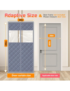 Cortina Térmica Aislante ZEIWEO 36x82" Algodón Grueso 2