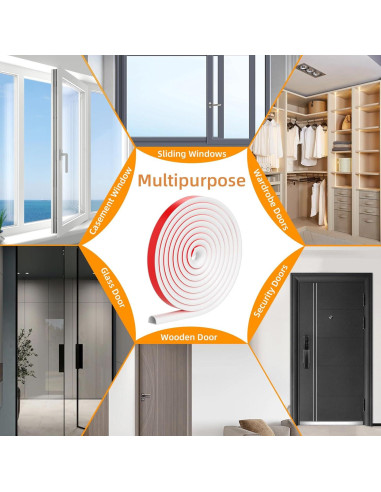 Tira de Sellado de Silicona ETSSXYSO 7.01m Blanco 0.95cm x 0.64cm