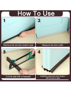 Paquete de 2 Sellos Inferiores de Puerta Vinilo Innconee 1.22m 2