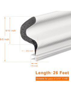 Burlete para Puerta Kerf Blanco 26 pies Aislante Acústico 2