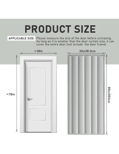 Cortina Térmica Aislante Acústica Peryiter 81x203 cm Gris 2