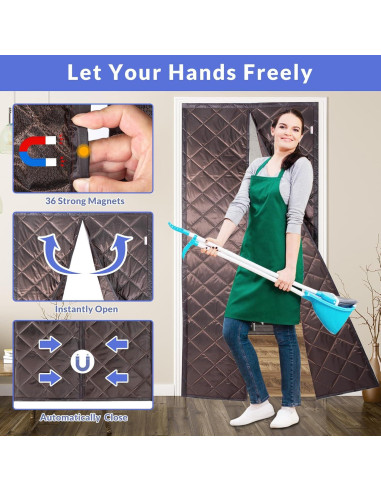 Cortina de Puerta Térmica Aislante CMSD-LJC 90x210 cm Marrón