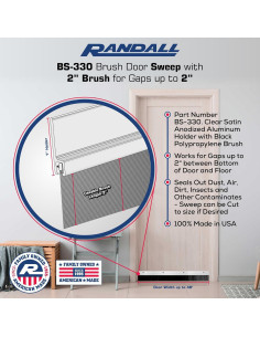 Barrera para Puertas Randall 1.22m Aluminio Anodizado Cepillo Negro 2