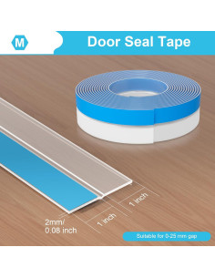 Tira de sellado de puerta de silicona Greymond 6.1m x 5cm 2