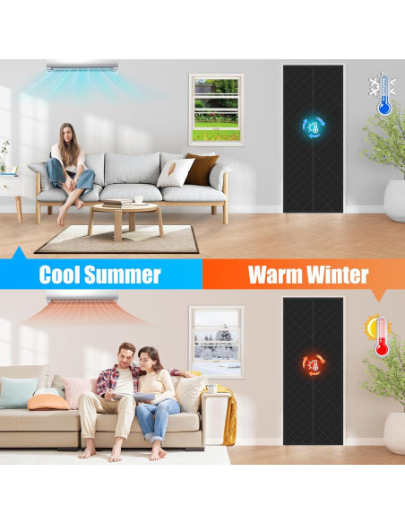 Cortina de Puerta Térmica Aislada Magnética LIAMST 183x203cm