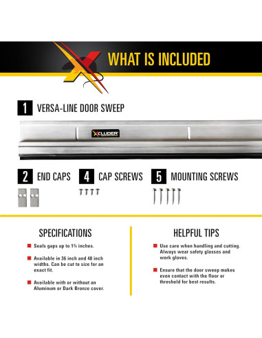 Barrera de Puerta Xcluder Versa-Line 91 cm Aluminio Natural
