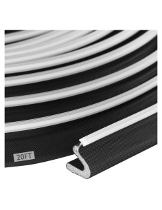 Sello de Puerta QDiShi 6m Burlete Kerf PVC Negro Aislante