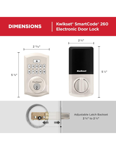 Cerradura Electrónica Kwikset SmartCode 260 Niquel Satinado