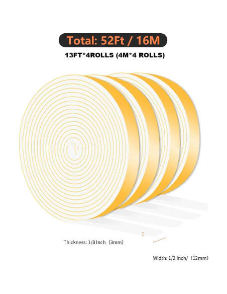 Burlete de Puerta MIKONIYA 15.24m Aislamiento Acústico Blanco