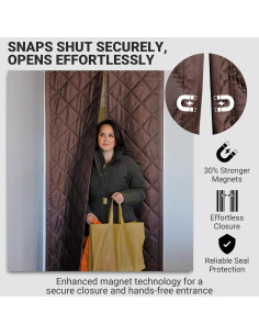 Cortina Térmica Aislante Magnética TemperDoor 38x80 cm Marrón 2