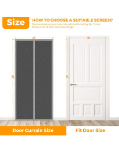 Cortina Aislante Magnética NABOWAN para Puerta 96 x 208 cm 2