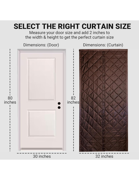 Cortina Térmica Aislante Magnética TemperDoor 38x80 cm Marrón