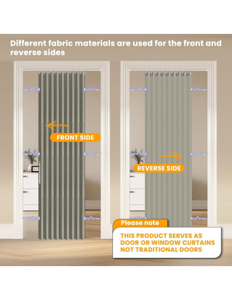 Cortina Magnética Plegable AJAZZ 100% Opaca Gris 107x198 cm