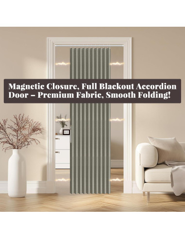Cortina Magnética Plegable AJAZZ 100% Opaca Gris 107x198 cm