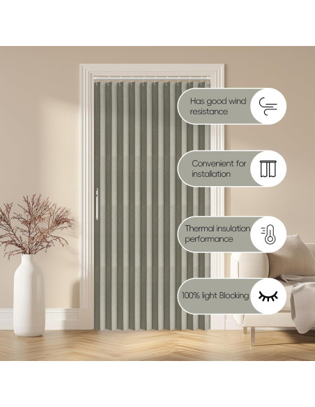 Cortina Magnética Plegable AJAZZ 100% Opaca Gris 107x198 cm