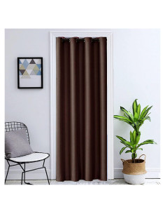 Cortina Opaca AiFish 39x78" Marrón Aislante Térmico Ojal