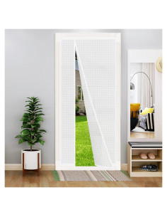 Cortina de Puerta Aislante Magnética Veanusiver 91.4x208.3cm Blanca