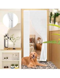Cortina de Puerta Aislante Magnética Veanusiver 91.4x208.3cm Blanca 2