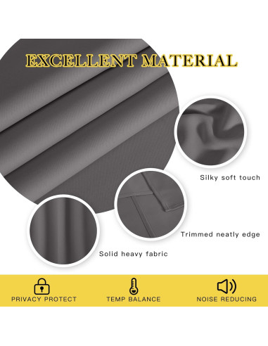 Cortina Blackout NICETOWN Gris 100x84 cm Aislante Térmico