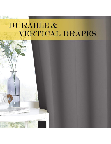 Cortina Blackout NICETOWN Gris 100x84 cm Aislante Térmico