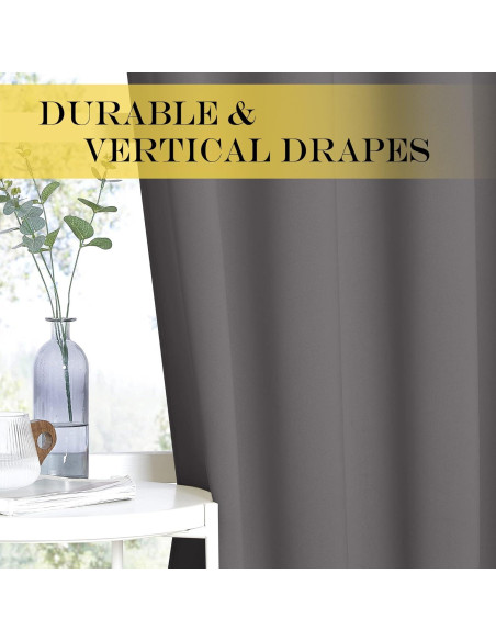 Cortina Blackout NICETOWN Gris 100x84 cm Aislante Térmico