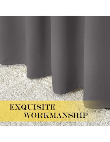 Cortina Blackout NICETOWN Gris 100x84 cm Aislante Térmico
