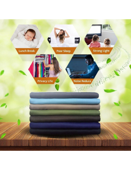 Cortina Blackout NICETOWN Gris 100x84 cm Aislante Térmico