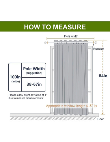 Cortina Blackout NICETOWN Gris 100x84 cm Aislante Térmico