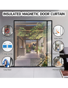 Cortina de Puerta Aislante Veanusiver 188 x 207 cm Transparente 2