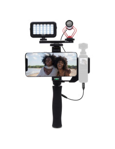 Kit de Vlog Movo: Micrófono Shotgun, Luz LED y Estabilizador