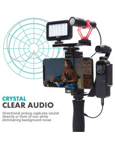 Kit de Vlog Movo: Micrófono Shotgun, Luz LED y Estabilizador 2