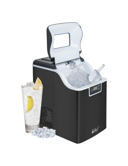 Máquina de Hielo Deco Chef 44kg Nugget Encimera Negra Máquina de Hielo Deco Chef 44kg Nugget Encimera Negra