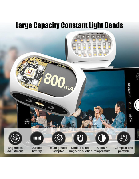 Luz de Relleno Magnética OneNine para Gimbal DJI OM5 40 LED