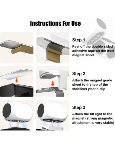 Luz de Relleno Magnética OneNine para Gimbal DJI OM5 40 LED