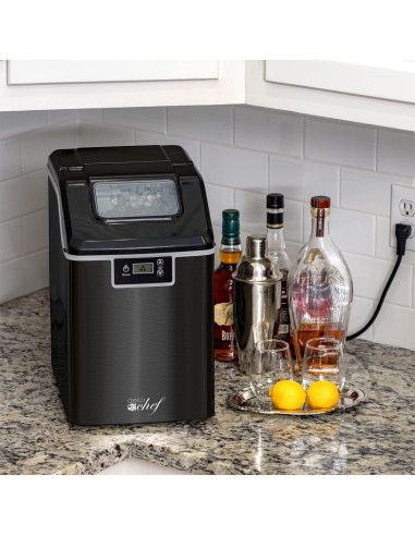 Máquina de Hielo Deco Chef 44kg Nugget Encimera Negra